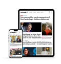 Packshot af mobil og tablet som besøger berlingske.dk