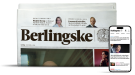 Billede af en mobil som besøger berlingske.dk og Berlingske som avis