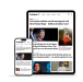 Packshot af mobil og tablet som besøger berlingske.dk