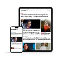 Packshot af mobil og tablet som besøger berlingske.dk